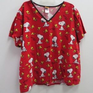 Peanuts Snoopy Bird Up scrub top 3X nwot